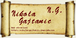 Nikola Gajtanić vizit kartica
